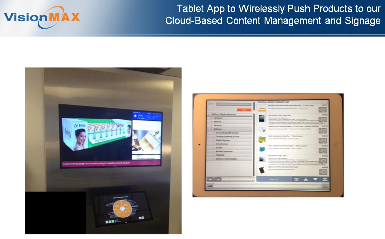 Digital Signage with tablet control